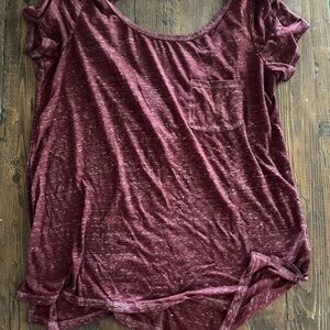 American Eagle Outfitters maroon Relaxed Short Sleeve Tee